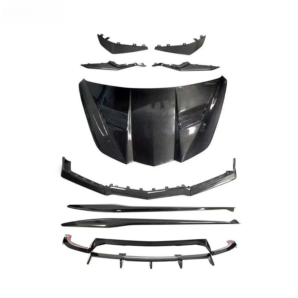Z06 Body Kits for C8 High Quality Carbon Fiber Front Lip Side Skirt Rear Diffuser Hood Bonnet